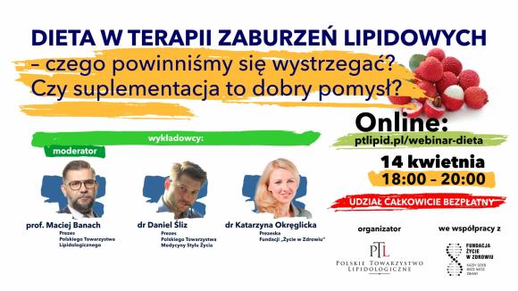 Webinar DIETA W TERAPII ZABURZEŃ LIPIDOWYCH - zaproszenie
