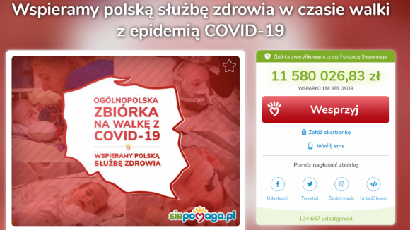 Trwa ogólnopolska zbiórka na walkę z Covid-19