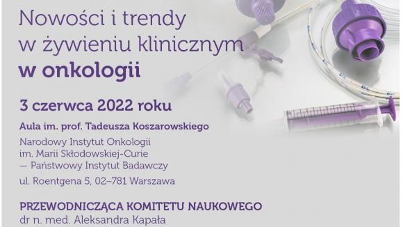 Nowości i trendy w żywieniu onkologicznym - konferencja już 3 czerwca