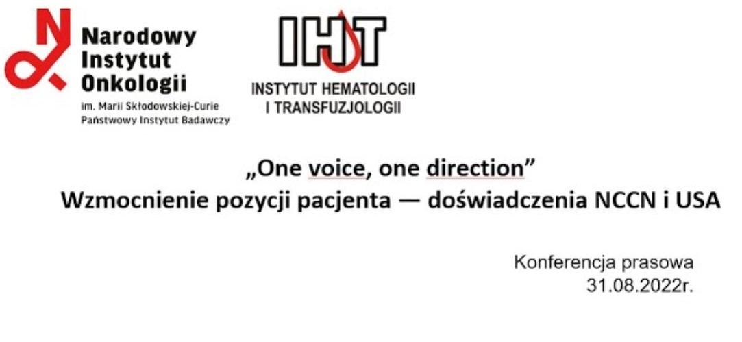 Inauguracja projektu „One voice, one direction” - transmisja konferencji prasowej 31.08.22 godz. 11:00