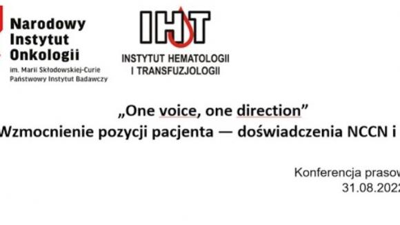 Inauguracja projektu „One voice, one direction” - transmisja konferencji prasowej 31.08.22 godz. 11:00