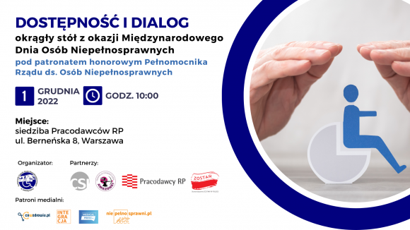 Dostępność i dialog – okrągły stół z okazji Międzynarodowego Dnia Osób Niepełnosprawnych 1.12.22