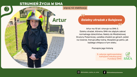 Strumień życia w SMA: historia Artura młodego strażaka z Sulejowa