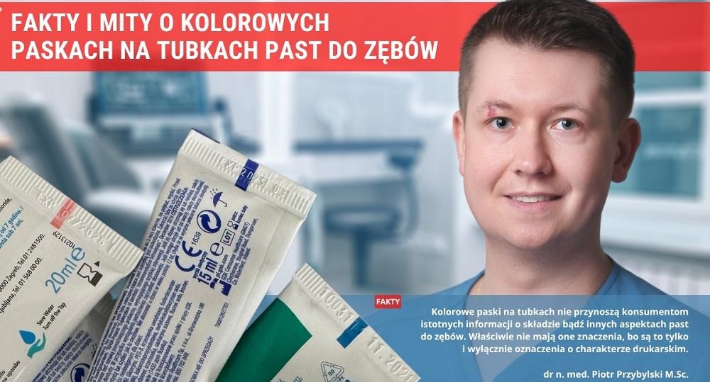 Kolorowe paski na tubkach past do zębów nie mają żadnego znaczenia dla konsumentów