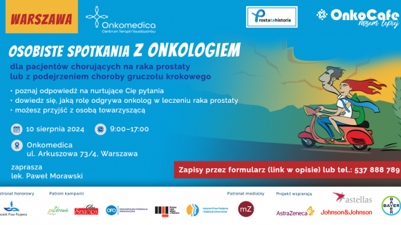 ProstaTaHistoria - bezpłatne spotkania z onkologiem klinicznym w Warszawie