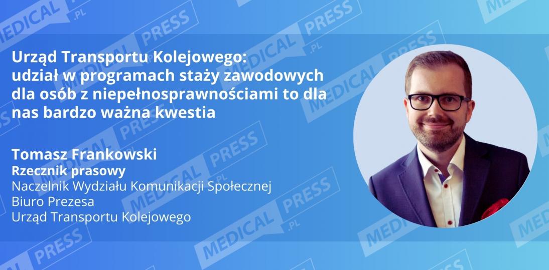 Urząd Transportu Kolejowego:  udział w programach staży zawodowych dla osób z niepełnosprawnościami to dla nas bardzo ważna kwestia