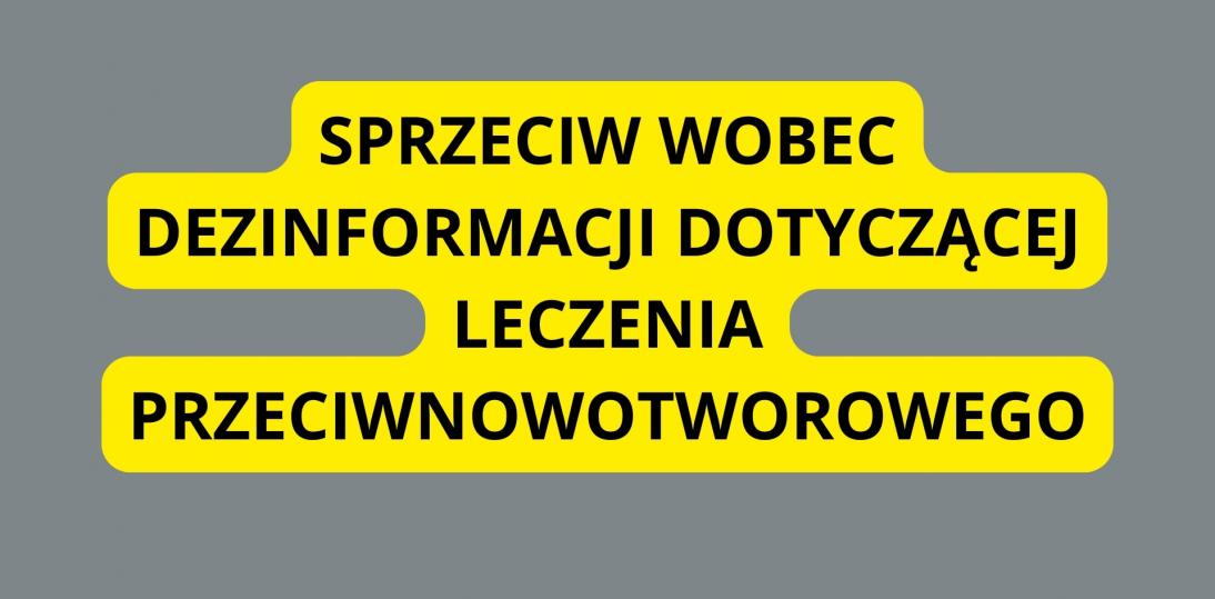 Wspólne stanowisko Ministra Zdrowia, środowiska onkologicznego i Rzecznika Praw Pacjenta w sprawie dezinformacji dotyczącej leczenia przeciwnowotworowego