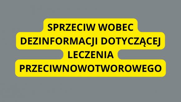 Wspólne stanowisko Ministra Zdrowia, środowiska onkologicznego i Rzecznika Praw Pacjenta w sprawie dezinformacji dotyczącej leczenia przeciwnowotworowego