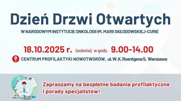 Dzień Drzwi Otwartych w Narodowym Instytucie Onkologii już 18 października