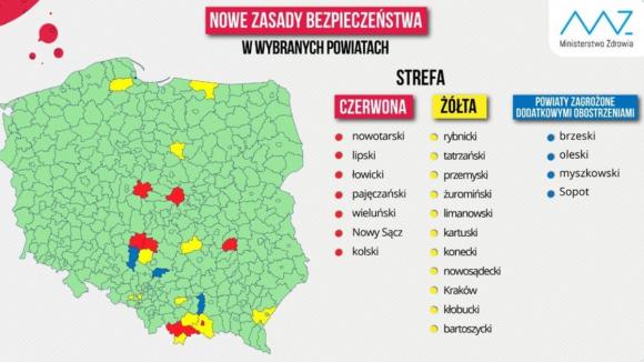 Aktualna lista powiatów z obostrzeniami w czasie pandemii (27.08.20)