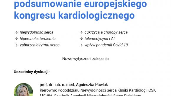 Debata online "POST ESC 2021 - subiektywne podsumowanie europejskiego kongresu kardiologicznego"