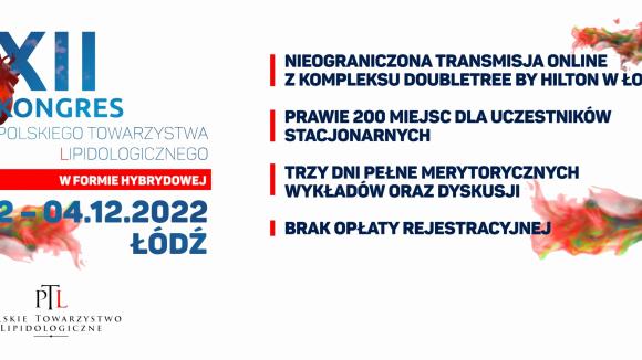 XII Kongres Polskiego Towarzystwa Lipidologicznego 2-4 grudnia 2022