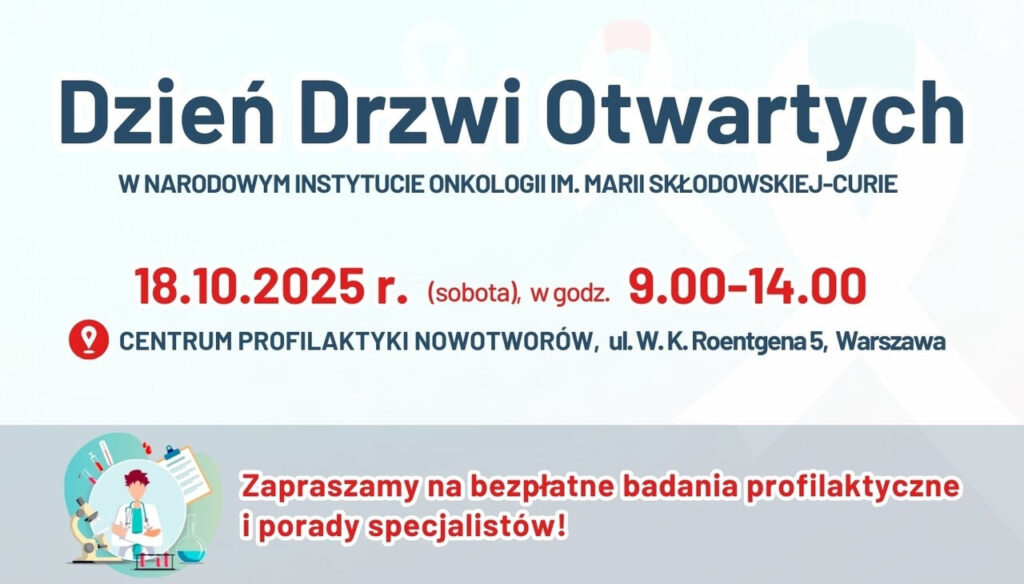 Dzień Drzwi Otwartych w Narodowym Instytucie Onkologii już 18 października