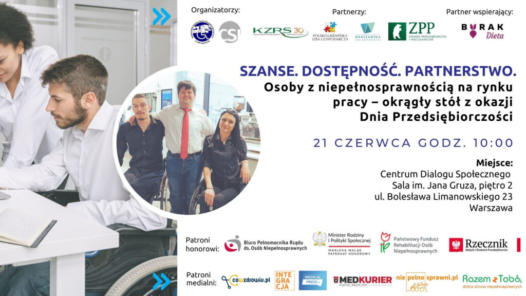 W Dzień Przedsiębiorczości będą obradować o poprawie sytuacji osób z niepełnosprawnościami na rynku pracy