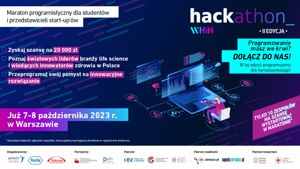 Innowacje w medycynie potrzebują wielowymiarowej współpracy. Ruszyła rejestracja do II edycji e-Health Hackathon w ramach Warsaw Health Innovation Hub