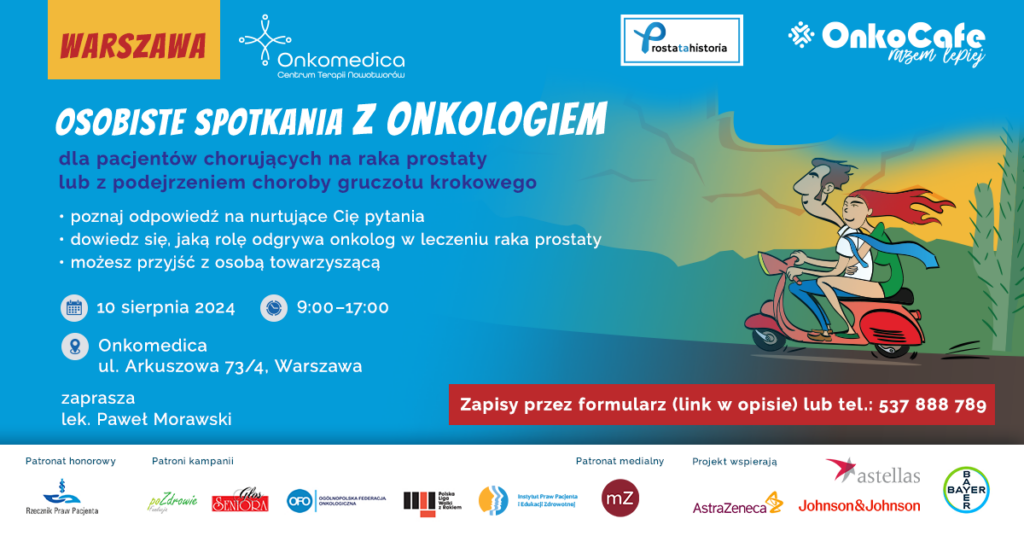ProstaTaHistoria – bezpłatne spotkania z onkologiem klinicznym w Warszawie
