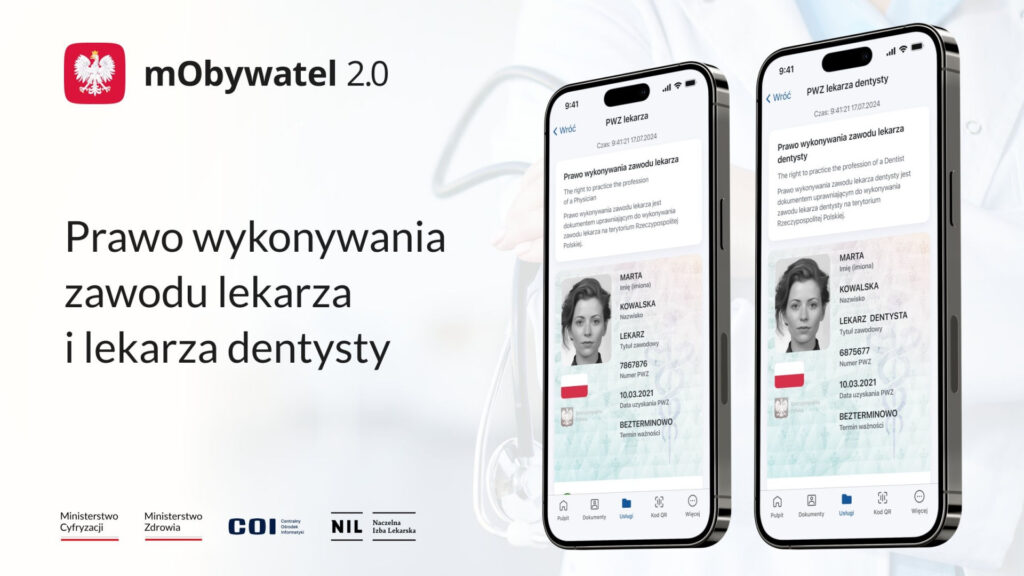 Prawo wykonywania zawodu lekarza i lekarza dentysty – nowe dokumenty w mObywatel 2.0