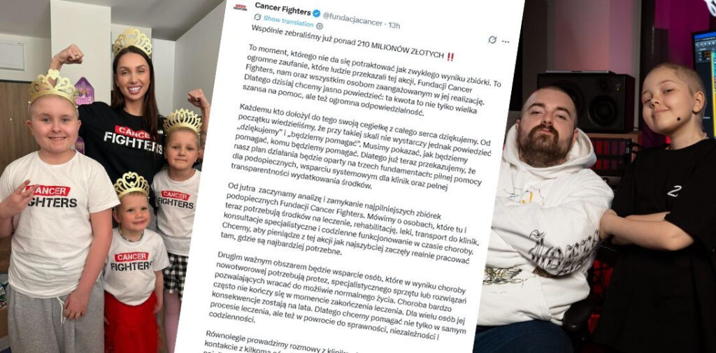 Ponad 250 milionów złotych dla pacjentów onkologicznych. Rekordowa zbiórka i plan działania Fundacji Cancer Fighters