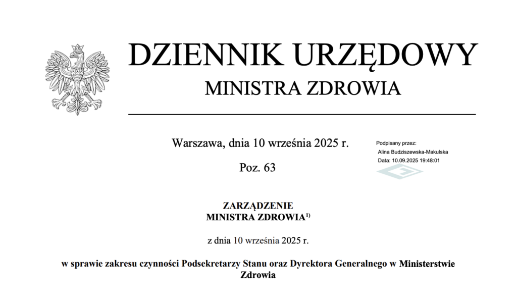 Jasny podział kompetencji w Ministerstwie Zdrowia – nowe zarządzenie reguluje obowiązki wiceministrów